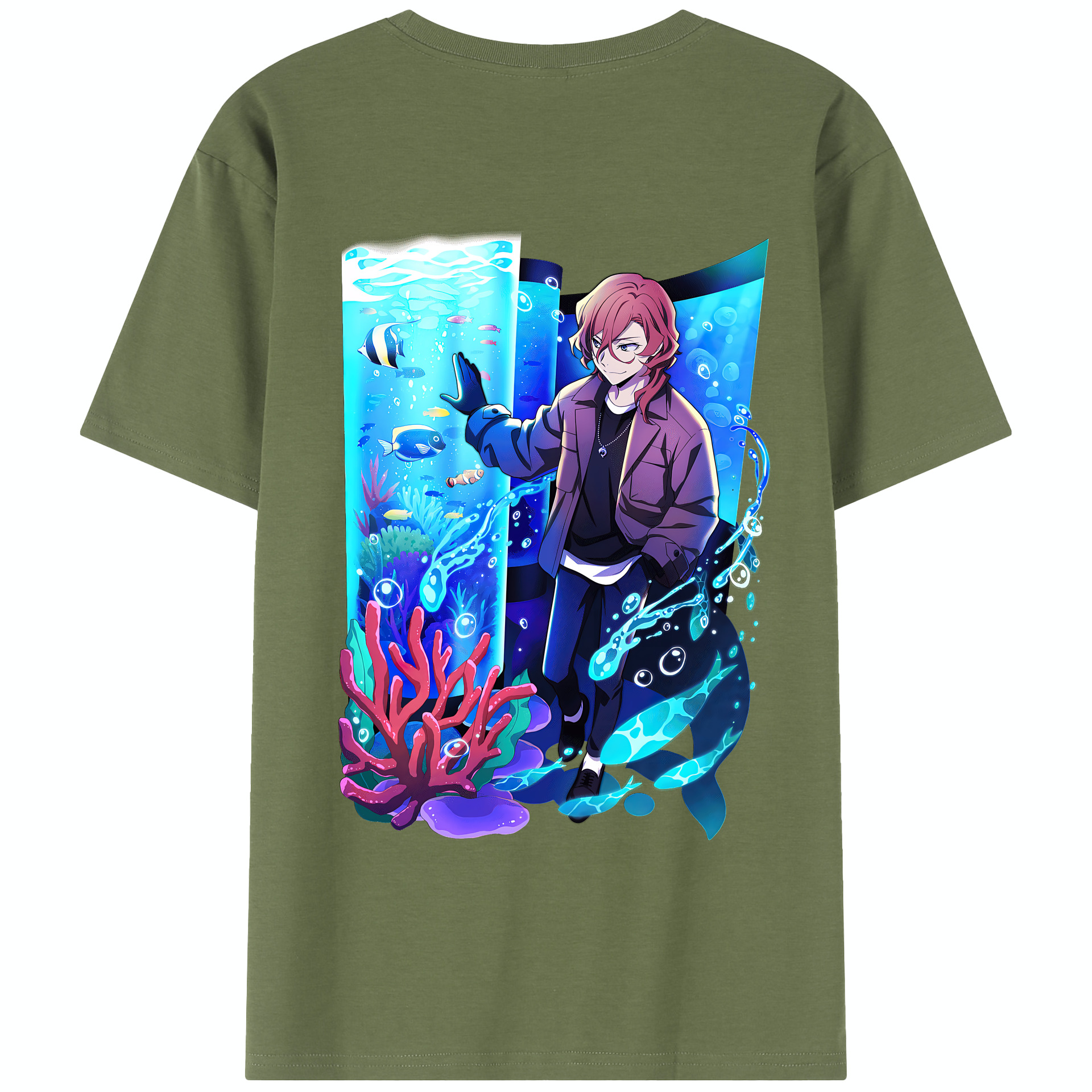 （画像用） 文豪ストレイドッグス Bungo Stray Dogs 綿100％半袖Tシャツ（背面プリント）